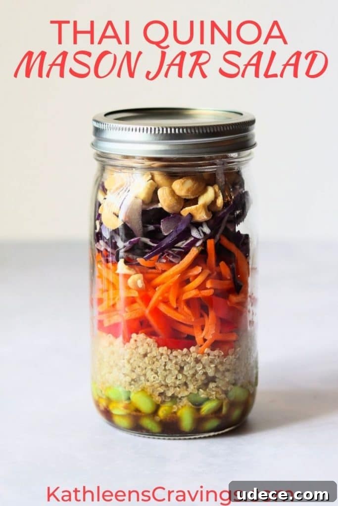Thai Quinoa Mason Jar Salad Recipes for Meal Prep 2 Vegan thai quinoa mason jar salad with edamame
