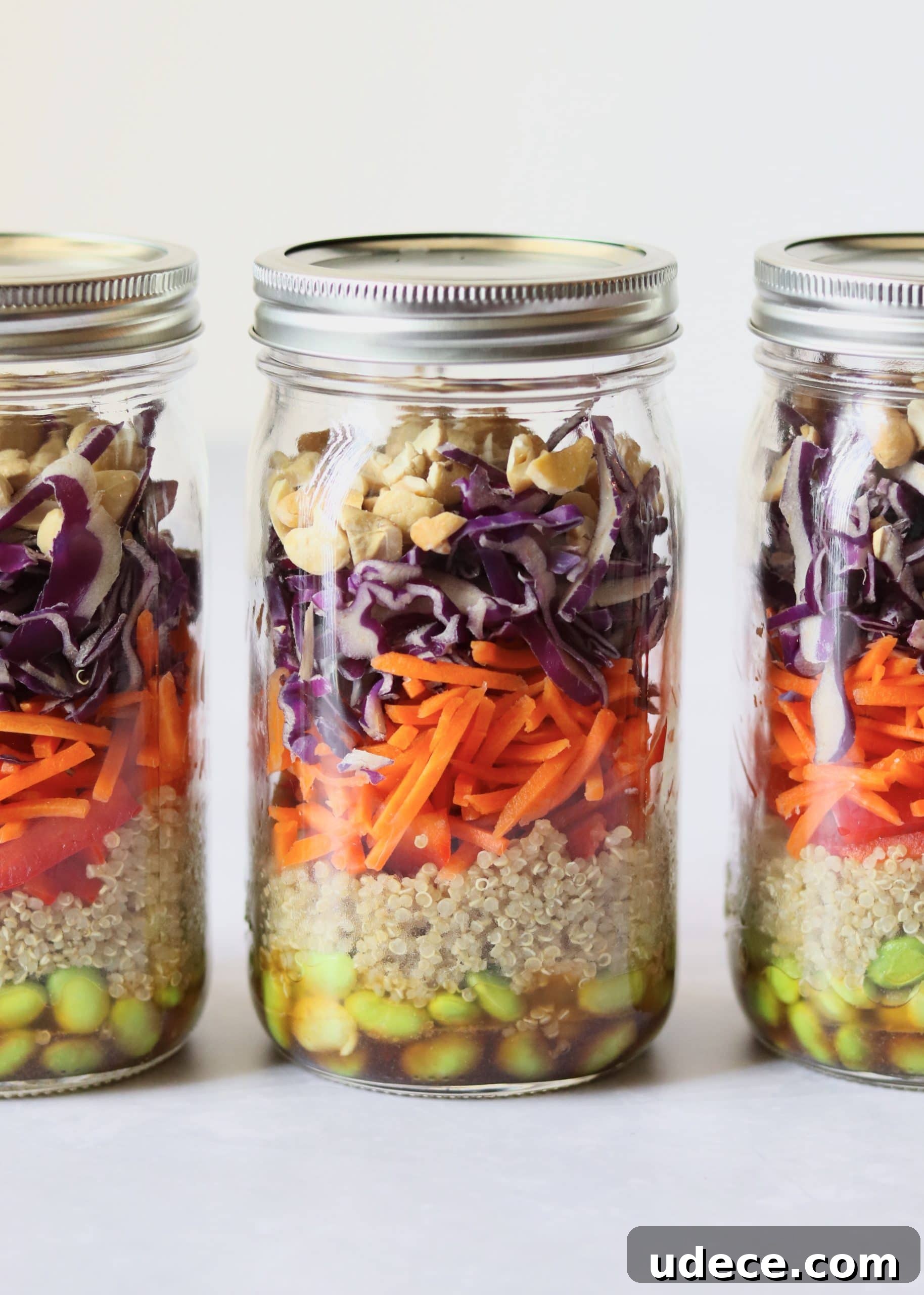 Thai Quinoa Mason Jar Salad Recipes for Meal Prep 5 3 thai mason jar salads