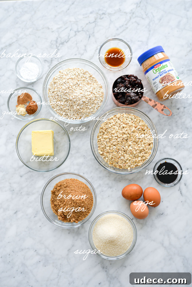 Chewy Oatmeal Raisin Cookies Recipe for Perfect Results 3 Oatmeal Raisin Cookies ingredients