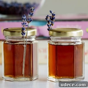Homemade Lavender Extract for Baking and Cocktails 9 Two jars of lavender extract.