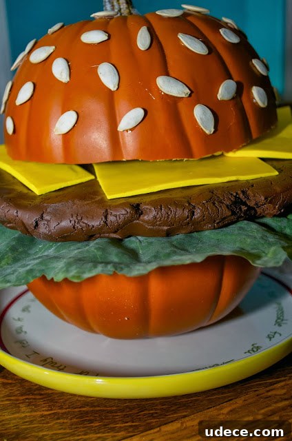 25+ Creative Pumpkin Carving Ideas for Halloween Decorations 14 Cheeseburger Carved Pumpkin | 25+ Creative Carved Pumpkins