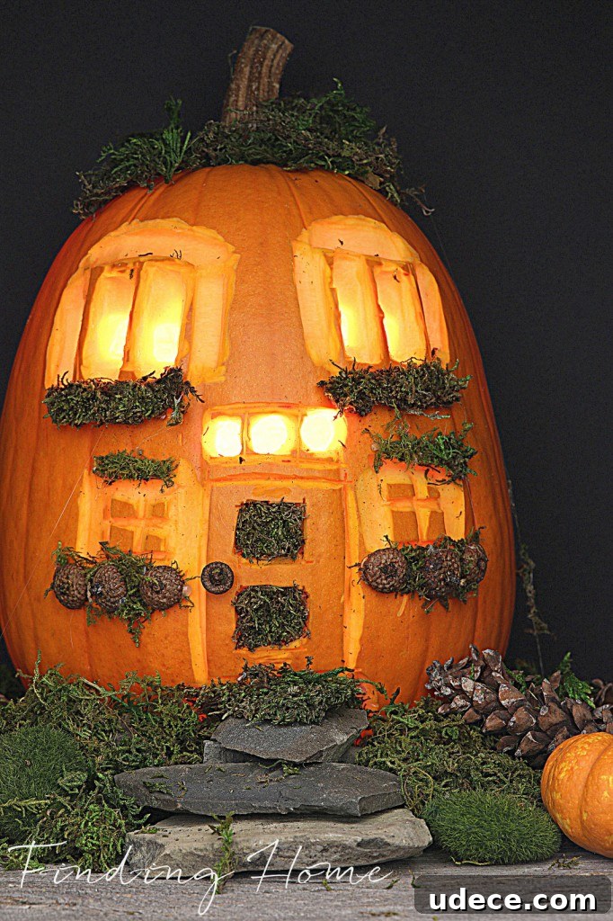 25+ Creative Pumpkin Carving Ideas for Halloween Decorations 19 House Carved Pumpkin | 25+ Creative Carved Pumpkins