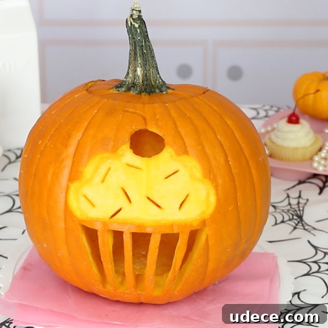 25+ Creative Pumpkin Carving Ideas for Halloween Decorations 20 Cupcake Carved Pumpkin | 25+ Creative Carved Pumpkins