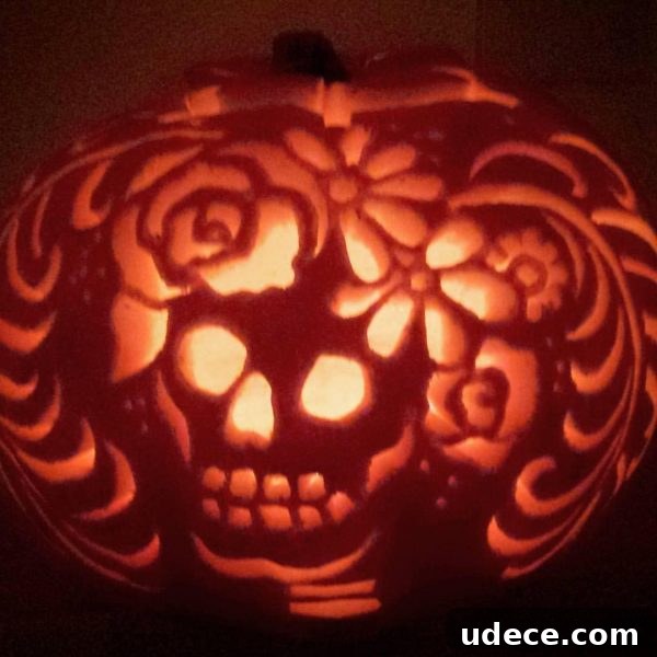 25+ Creative Pumpkin Carving Ideas for Halloween Decorations 5 Day of the Dead Carved Pumpkin | 25+ Creative Carved Pumpkins