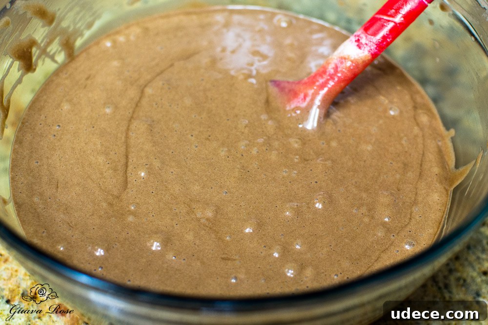 Chocolate chiffon cake batter