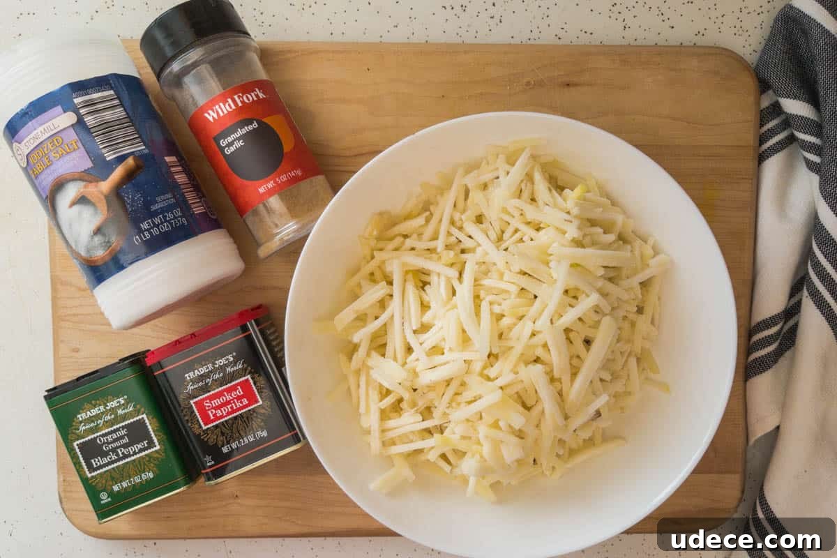 Crispy Air Fryer Hash Browns Ready in 15 Minutes 3 Ingredients and spices needed to make hash browns in the air fryer