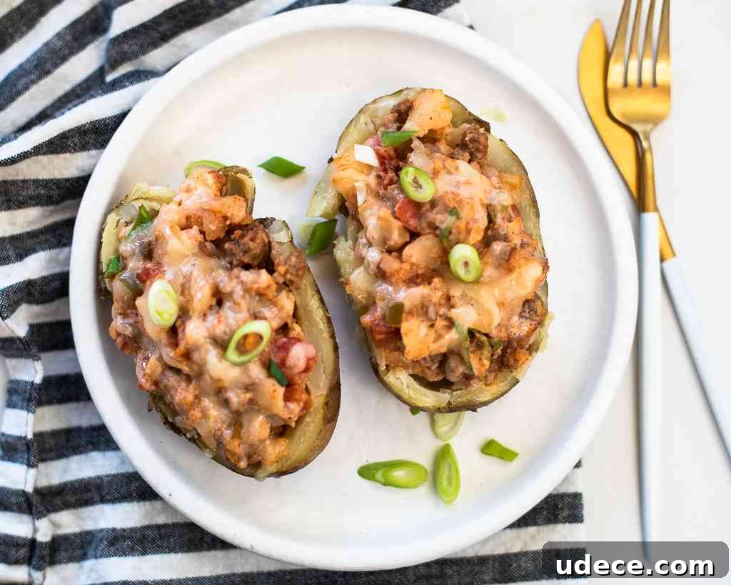 twice baked potatoes with chili