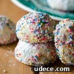 Funfetti Snowball Cookies: Colorful Cookie Bite Recipe 10 Funfetti Snowballs: Buttery, melt-in-your-mouth shortbread cookies filled with colorful sprinkles and rolled in powdered sugar.