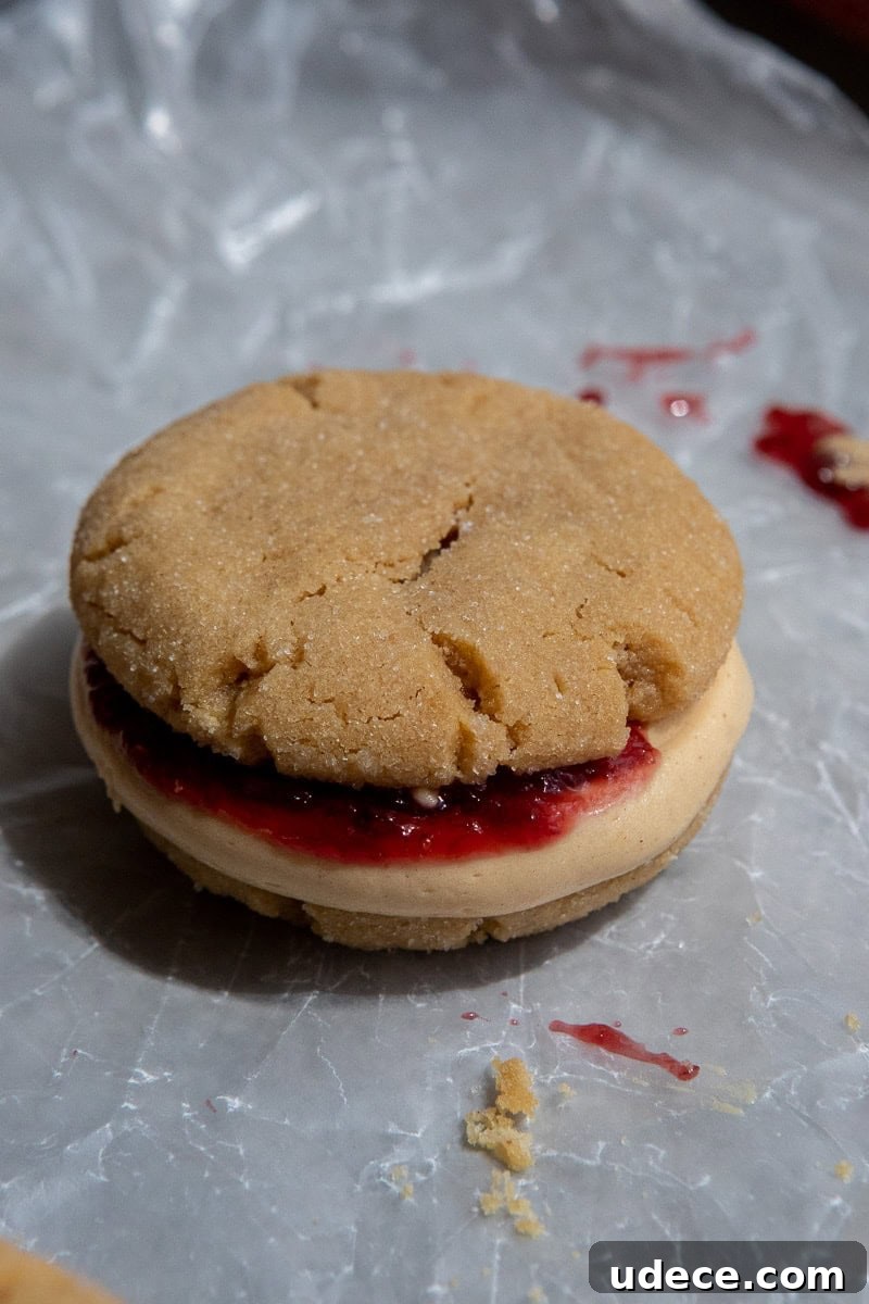 Crumbl peanut butter and jelly sandwich cookies