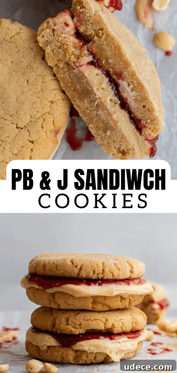 Peanut butter and jelly sandwich cookies