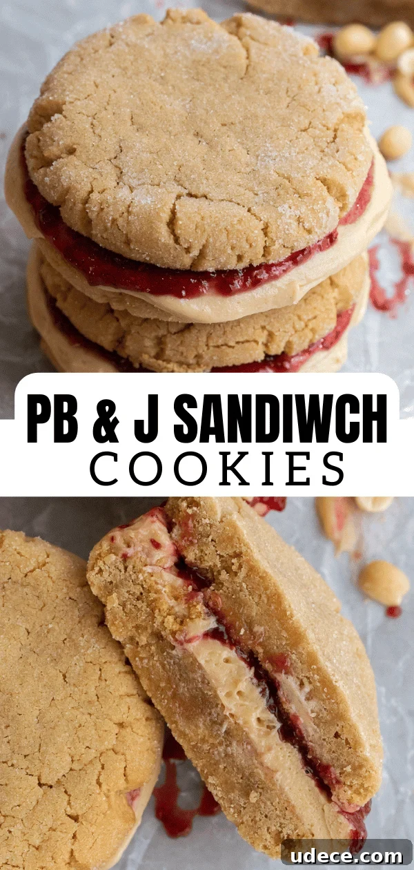 Peanut butter and jelly sandwich cookies