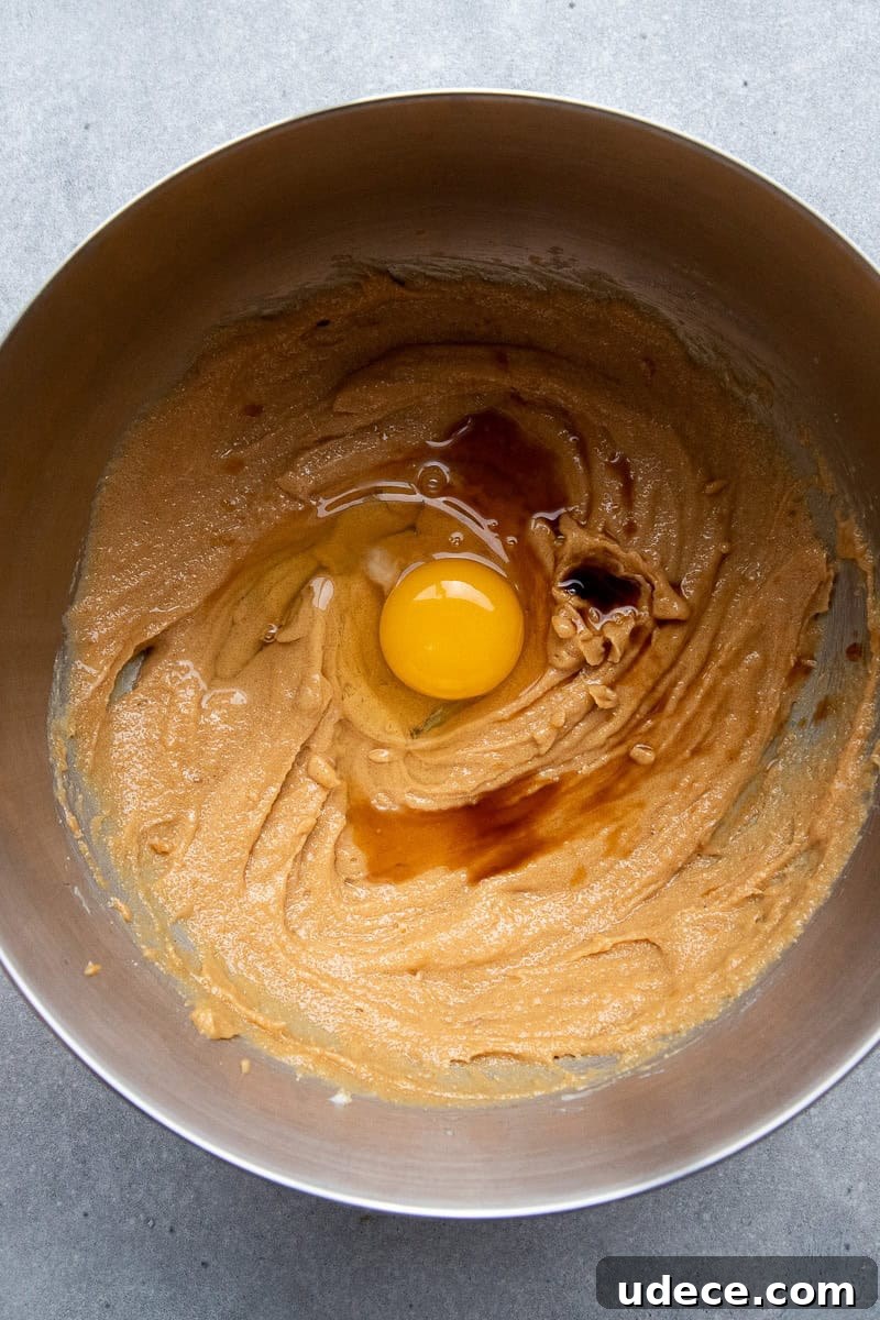 Creamed butter and sugar in a bowl