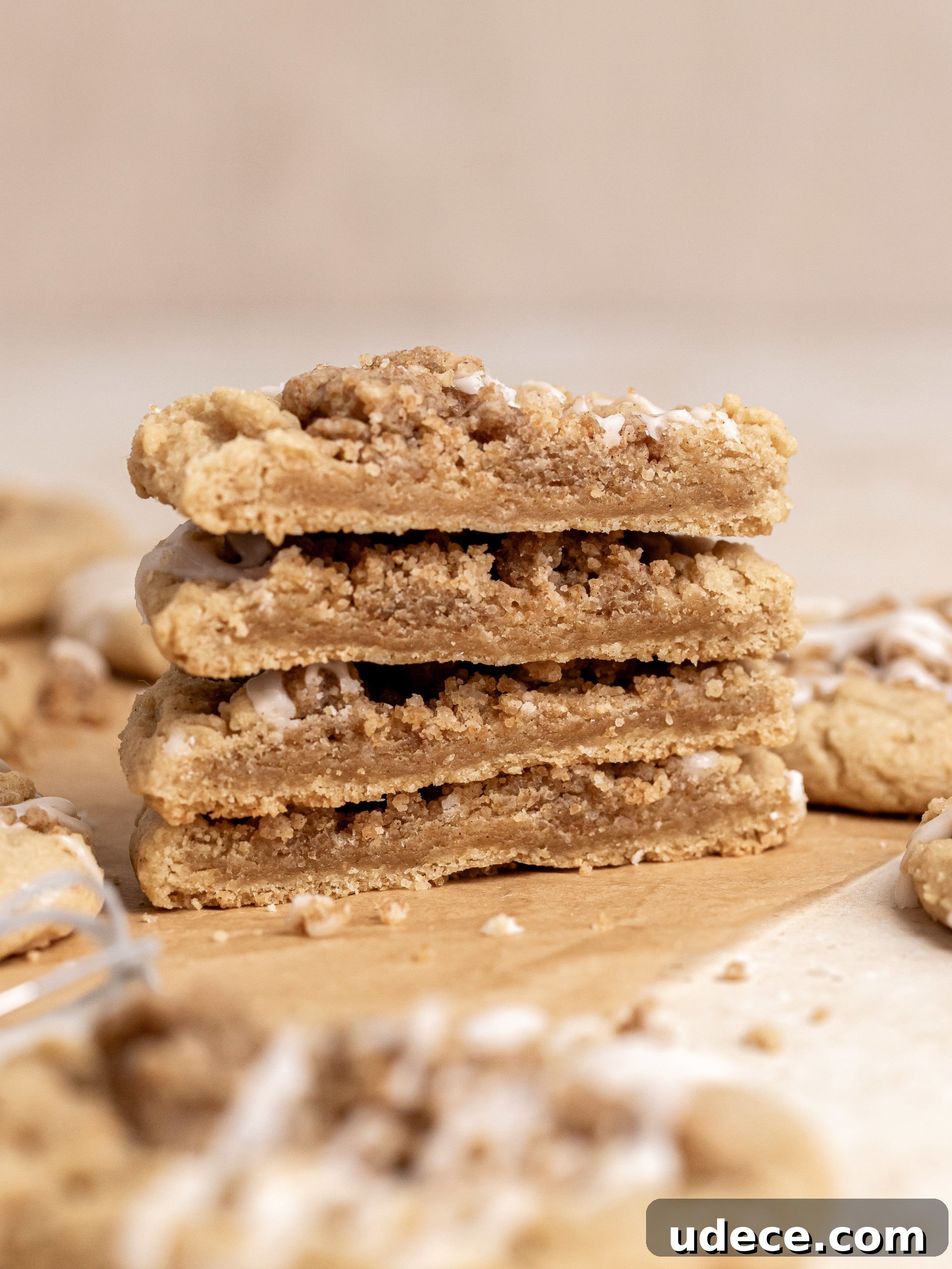 Coffee Cake Cookies Recipe: Cinnamon Swirl Cookie Bars 9 Cookies on rack