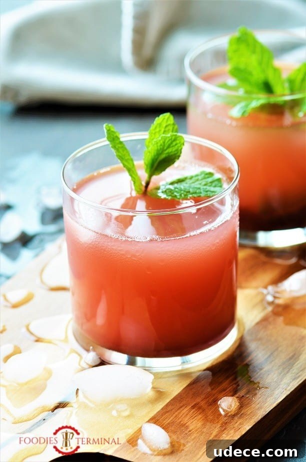 Kokum Sharbat served in transparent glass with ice cubes