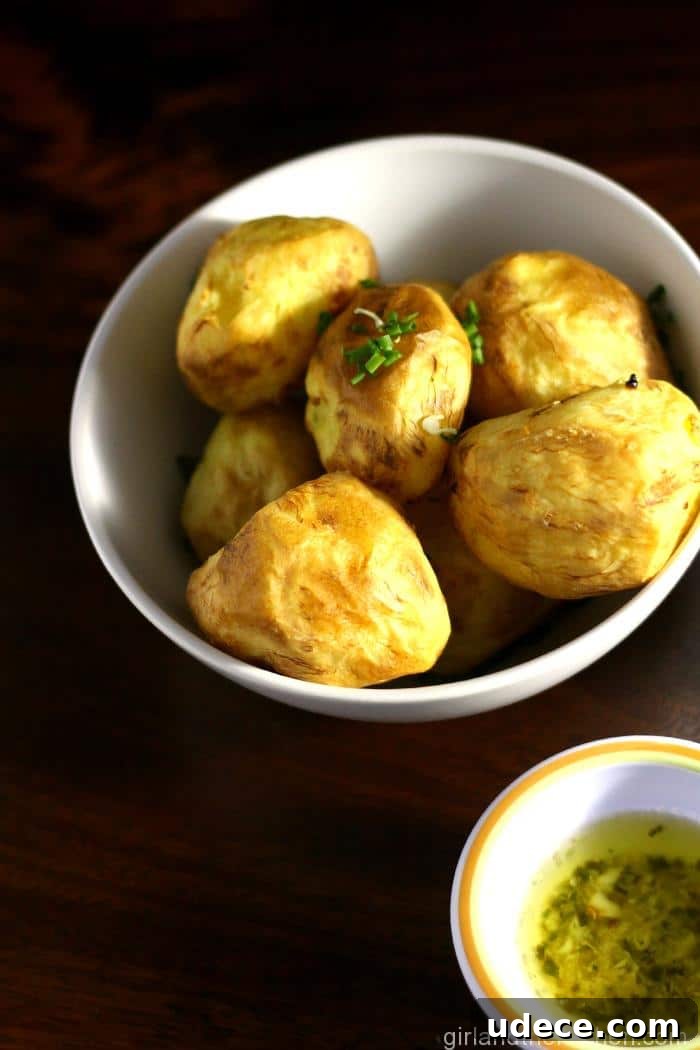 Golden Potatoes with Garlic Chive Butter from the Girl and the Kitchen