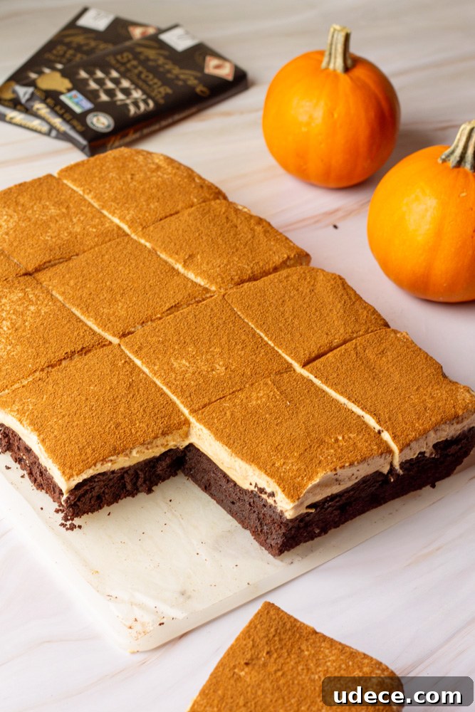 Chewy Pumpkin Brownies with Spiced Cream Cheese Swirl 3 pumpkin brownies