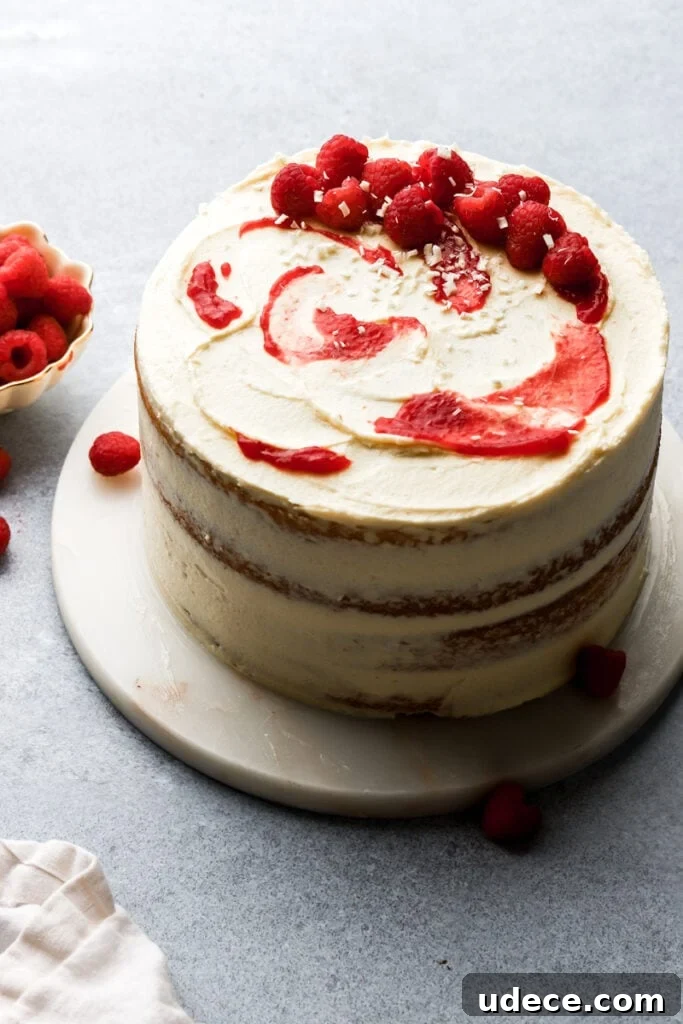 white chocolate raspberry cake