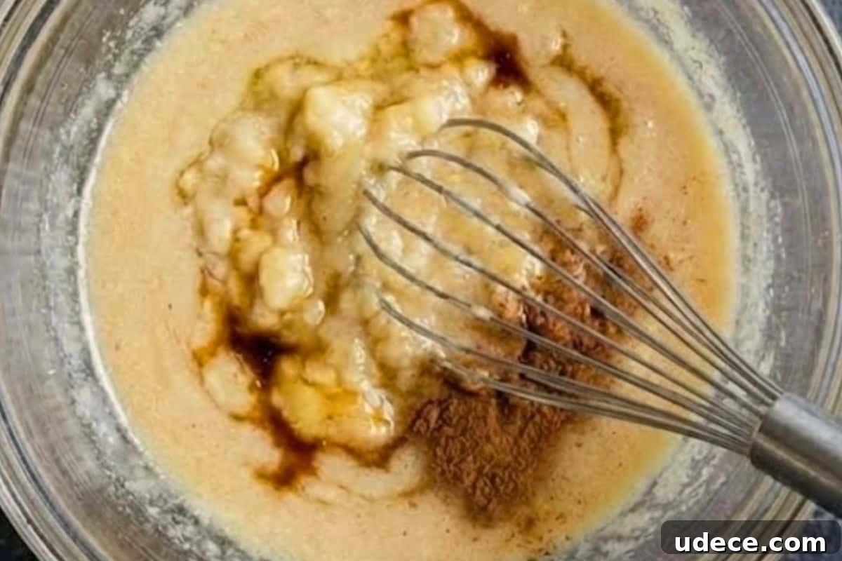 Baked Banana Donuts Recipe — Moist Homemade Banana Bread Donuts 5 In a bowl, whisk the sugar, oil, butter (or spread), and egg until light and creamy. Add the mashed bananas, vanilla, and cinnamon