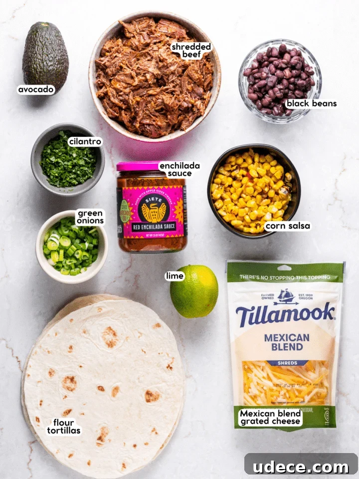 Cheesy Beef Enchilada Pie Recipe for Dinner Crowd-Pleasers 3 picture of the ingredients needed to make the recipe