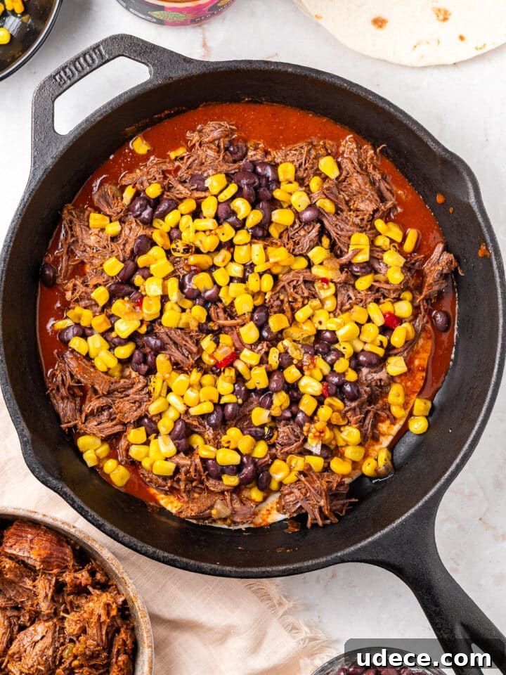Cheesy Beef Enchilada Pie Recipe for Dinner Crowd-Pleasers 8 corn salsa added to the enchilada pie