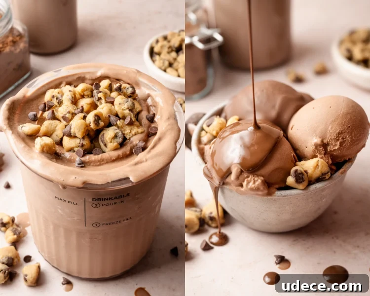 Enjoying the finished chocolate ice cream