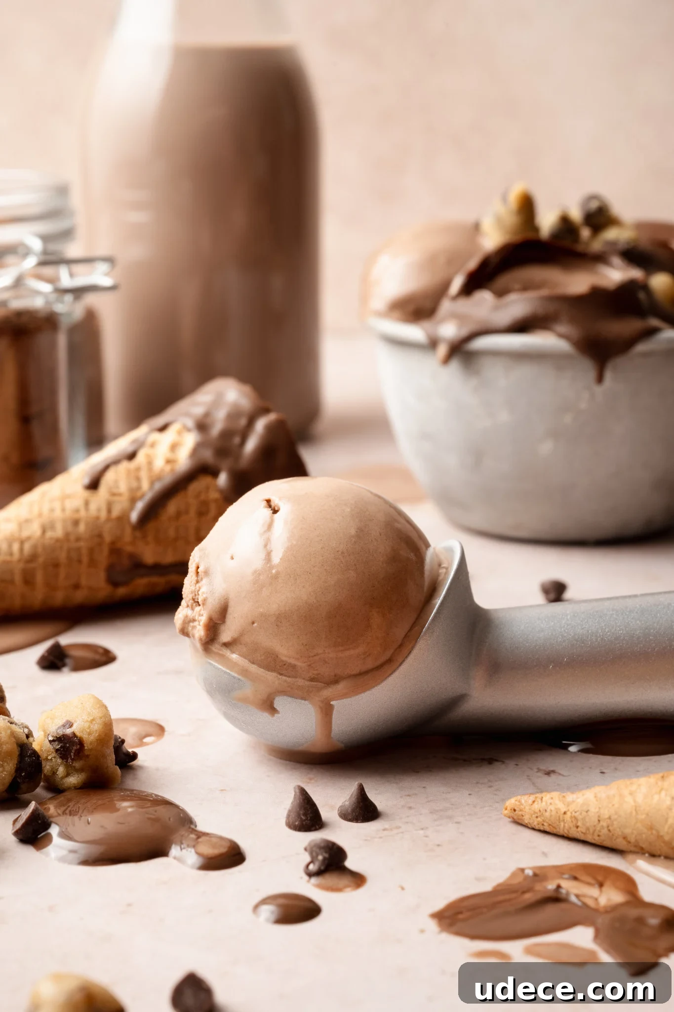 Rich Chocolate Ice Cream Recipe for Ninja Creami Machines 4 Scoop of chocolate ice cream