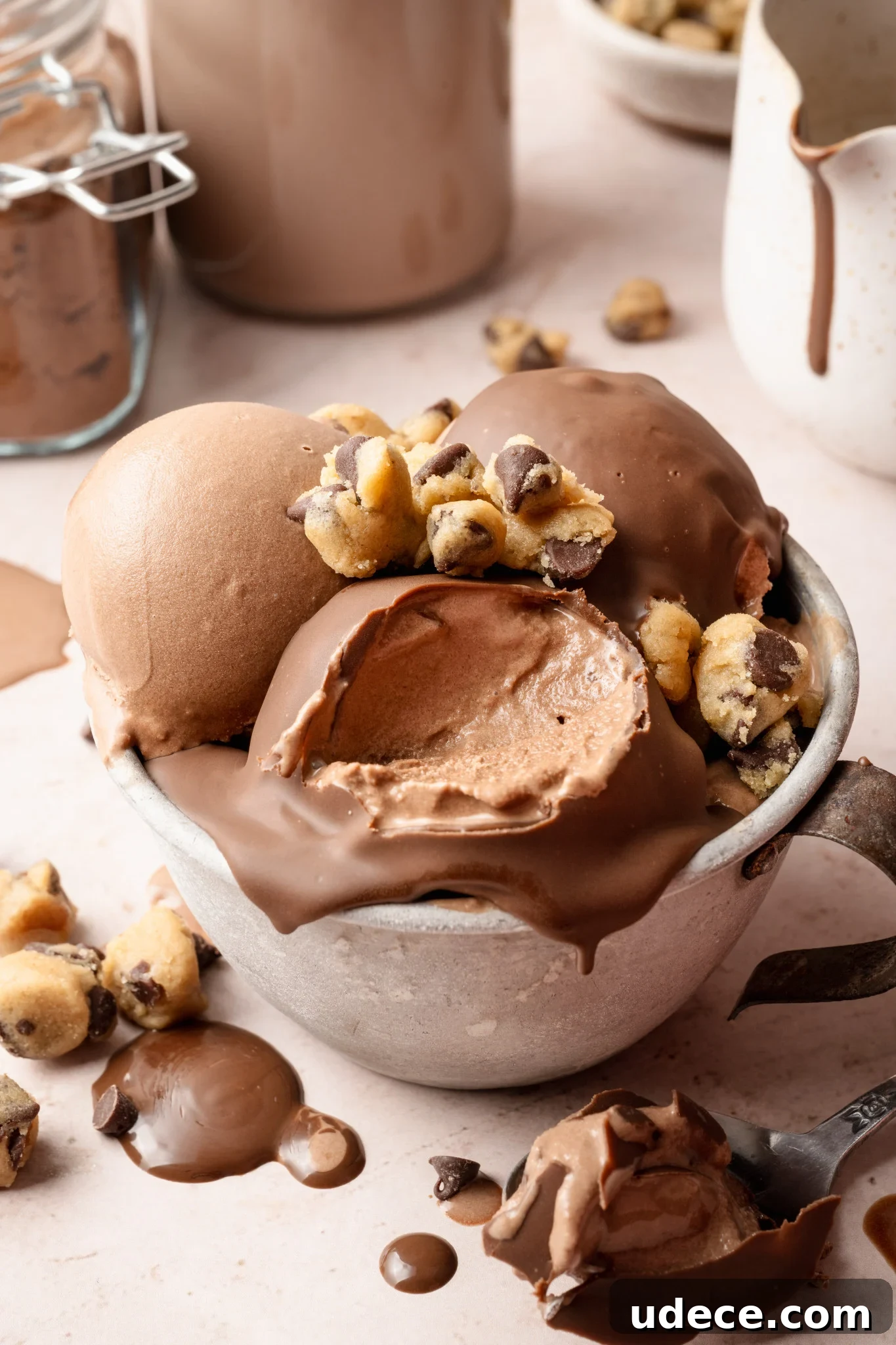Rich Chocolate Ice Cream Recipe for Ninja Creami Machines 6 Chocolate ice cream close-up