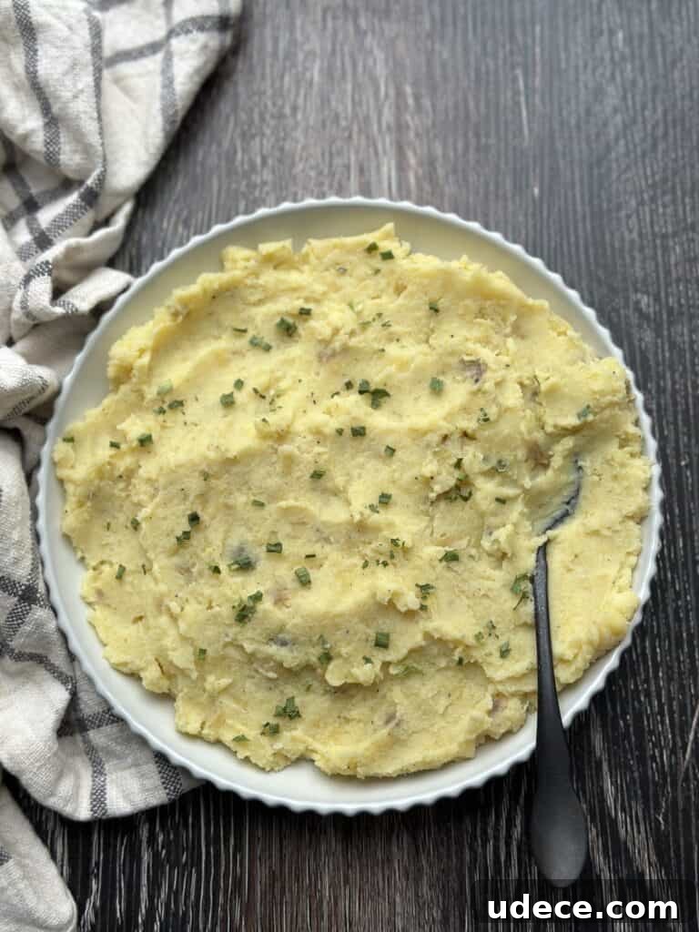 Silky Oven-Baked Mashed Potatoes with Creamy Texture 2 mashed potatoes in a bowl