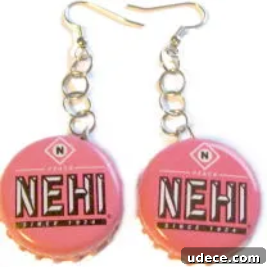 15 Creative Bottle Cap Crafts You Can Make Today 14 Nehi Bottle Cap Earrings