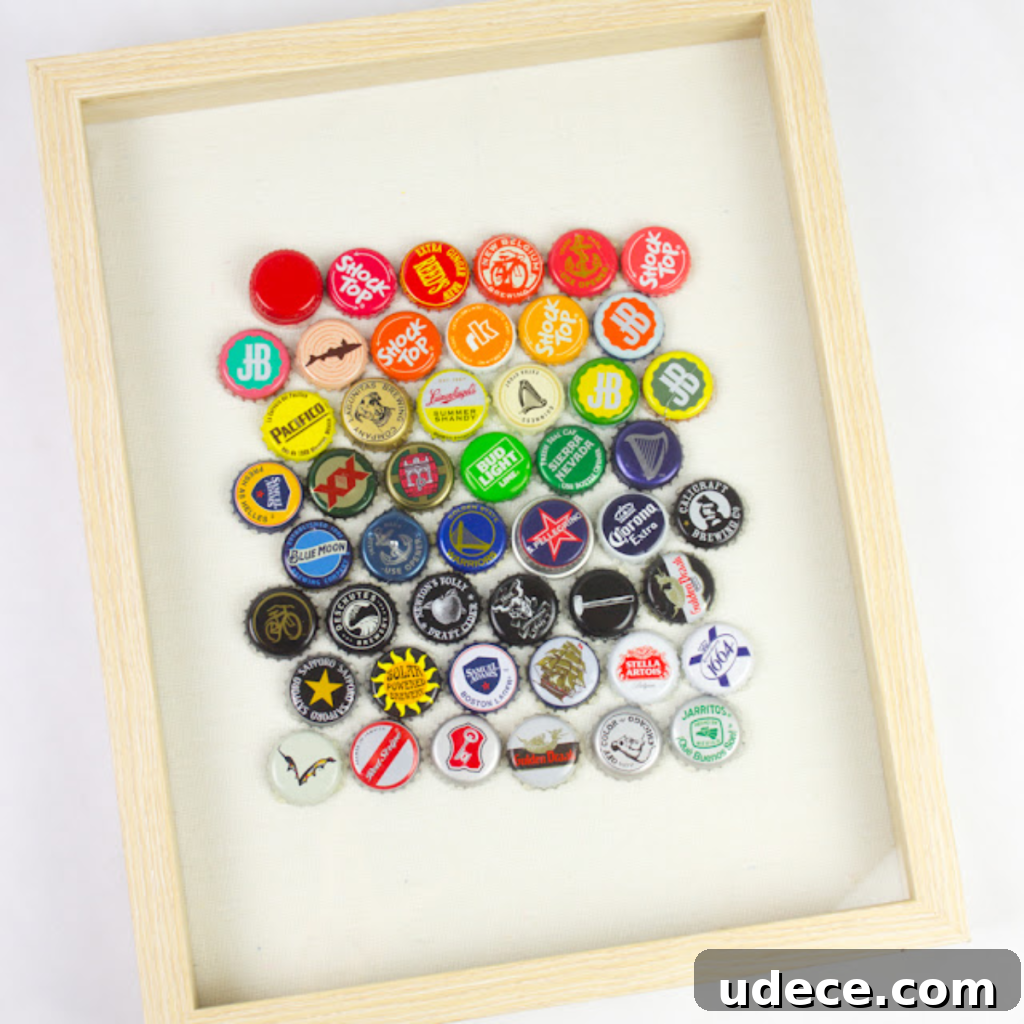 15 Creative Bottle Cap Crafts You Can Make Today 7 Bottle Cap Art in a shadow box