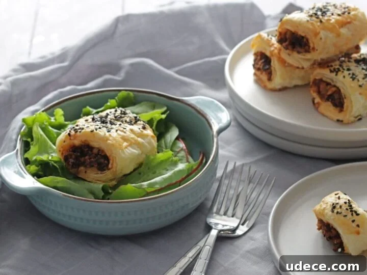 Image for Easy Mushroom and Nut Vegetarian Sausage Rolls