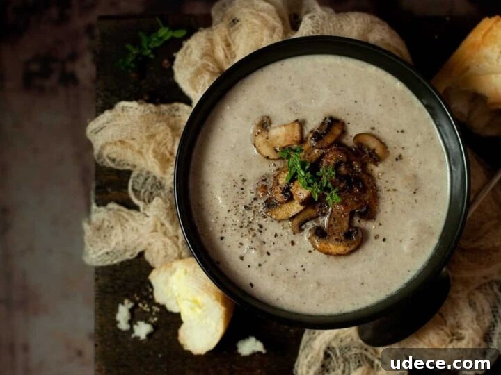 Image for Creamy Mushroom Thyme & Blue Cheese Soup