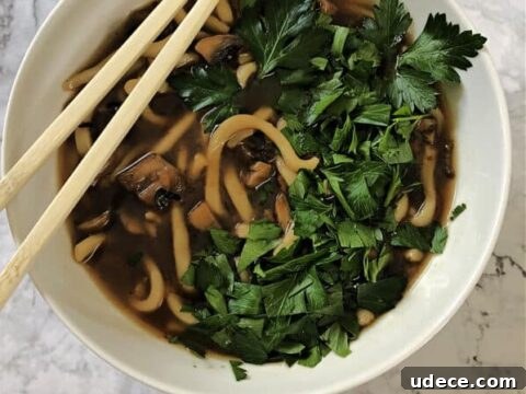 Image for Spicy Mushroom-Noodle Soup with Fresh Herbs