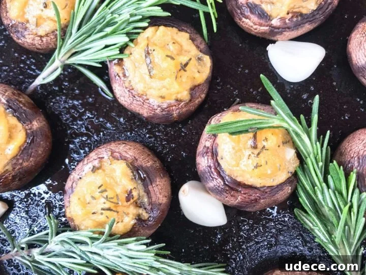 Image for Garlic Rosemary Polenta Stuffed Mushrooms