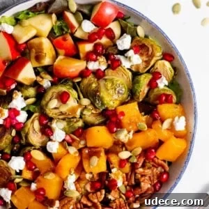 30+ Vegetarian Dinner Ideas That Make You Forget Meat Forever 25 Brussels sprouts salad served in a white bowl.