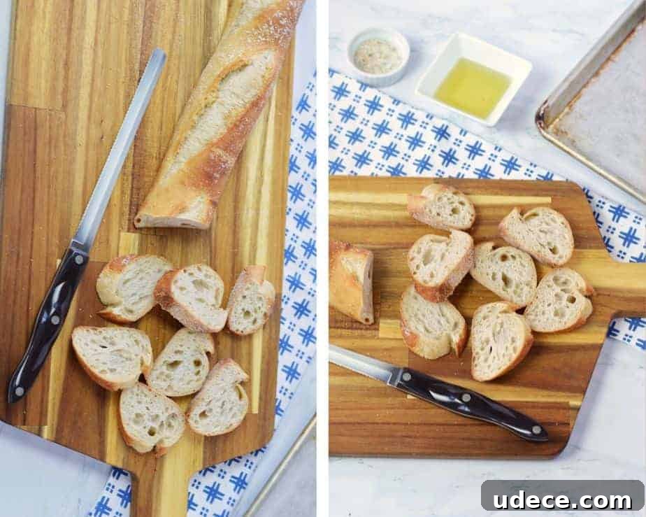 Creamy Feta and Tomato Bruschetta Recipe for Any Occasion 3 slices of bread and olive oil to make crostini