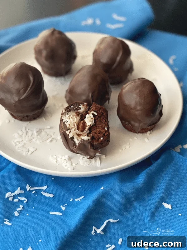 Almond Joy Brownie Bites: Chocolate, Coconut & Toasted Almonds Snacks 2 Almond Joy Brownie Bites
