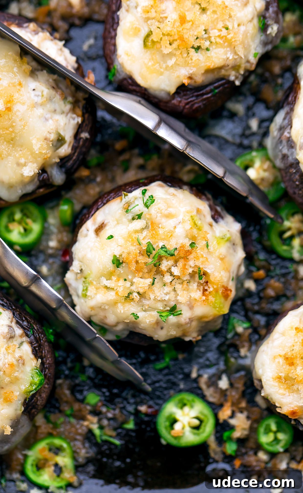 Jalapeño Cream Cheese Stuffed Mushrooms