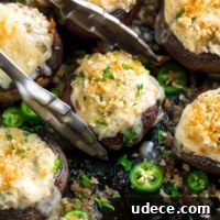 Jalapeño Cream Cheese Stuffed Mushrooms