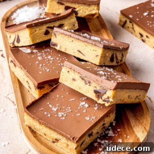 Edible Cookie Dough Bars with Salted Chocolate Ganache - Olivia Adriance