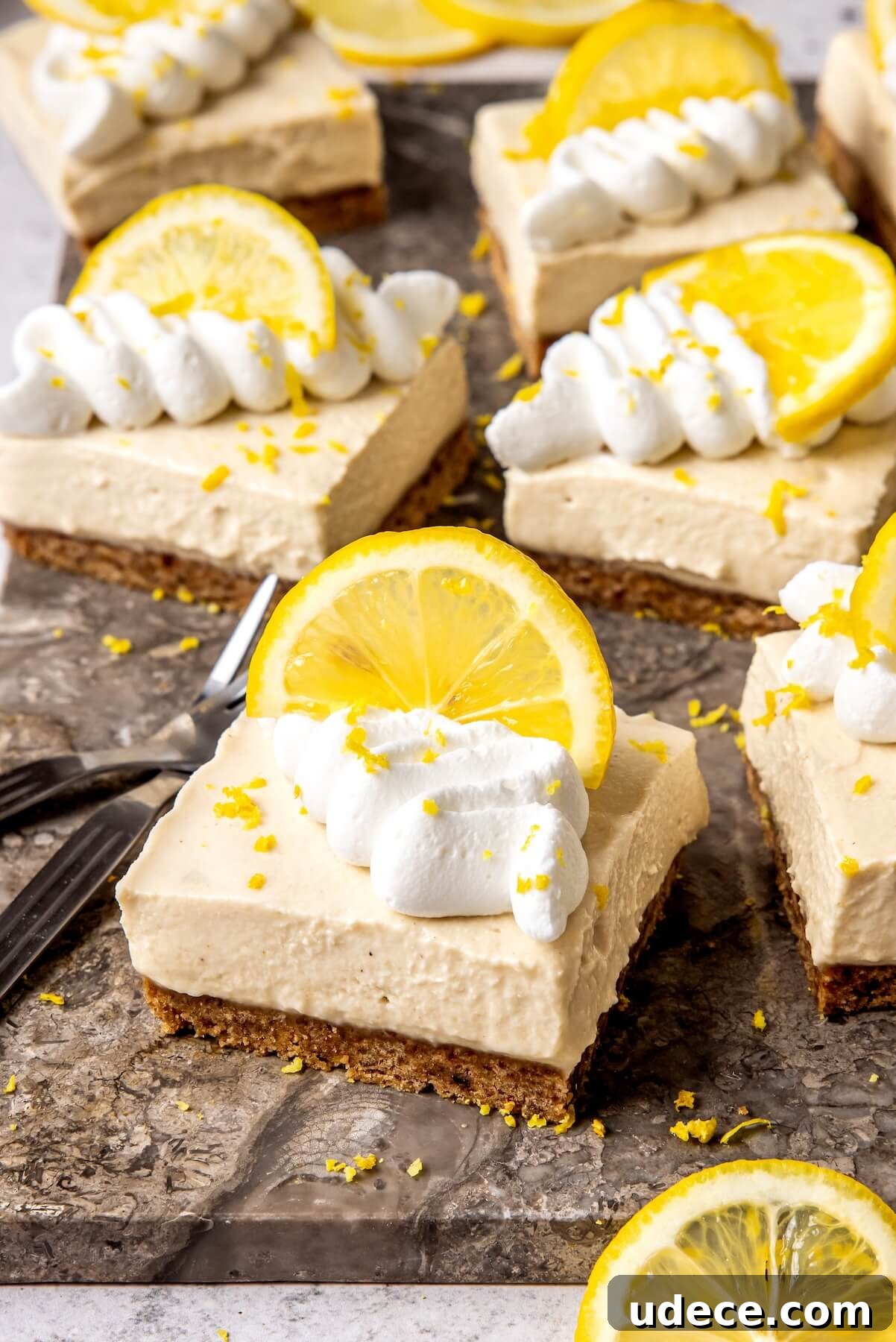 No Bake Lemon Cheesecake Bars - Olivia Adriance