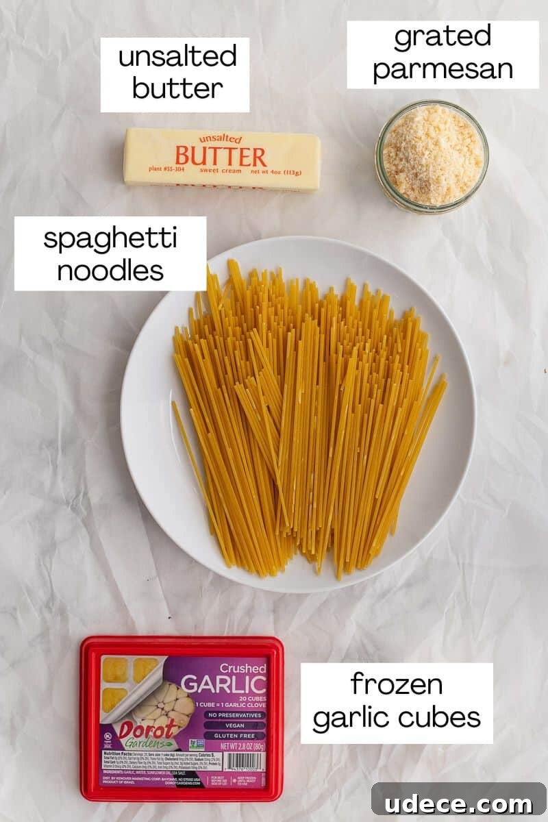 Garlic Butter Pasta with 4 Simple Ingredients 3 ingredients for a pasta with garlic butter