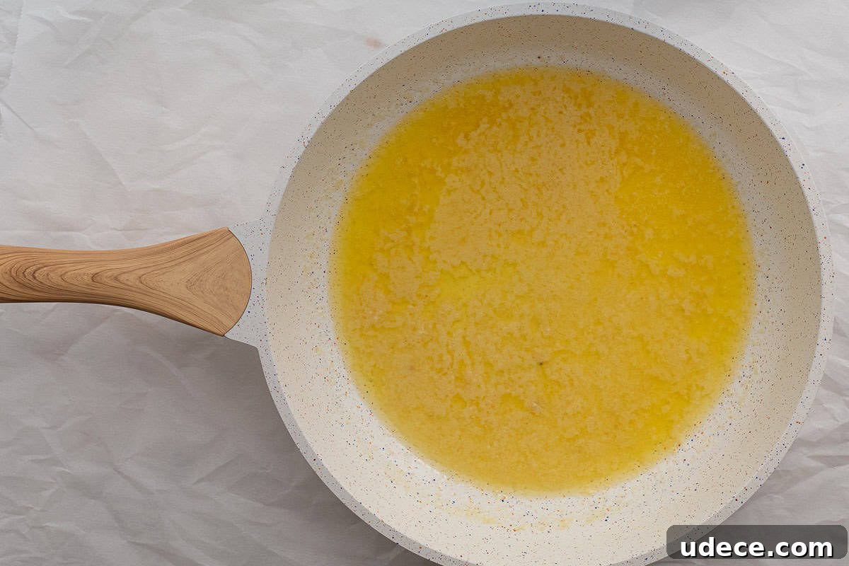 Garlic Butter Pasta with 4 Simple Ingredients 5 butterand garlic melted together in a pan