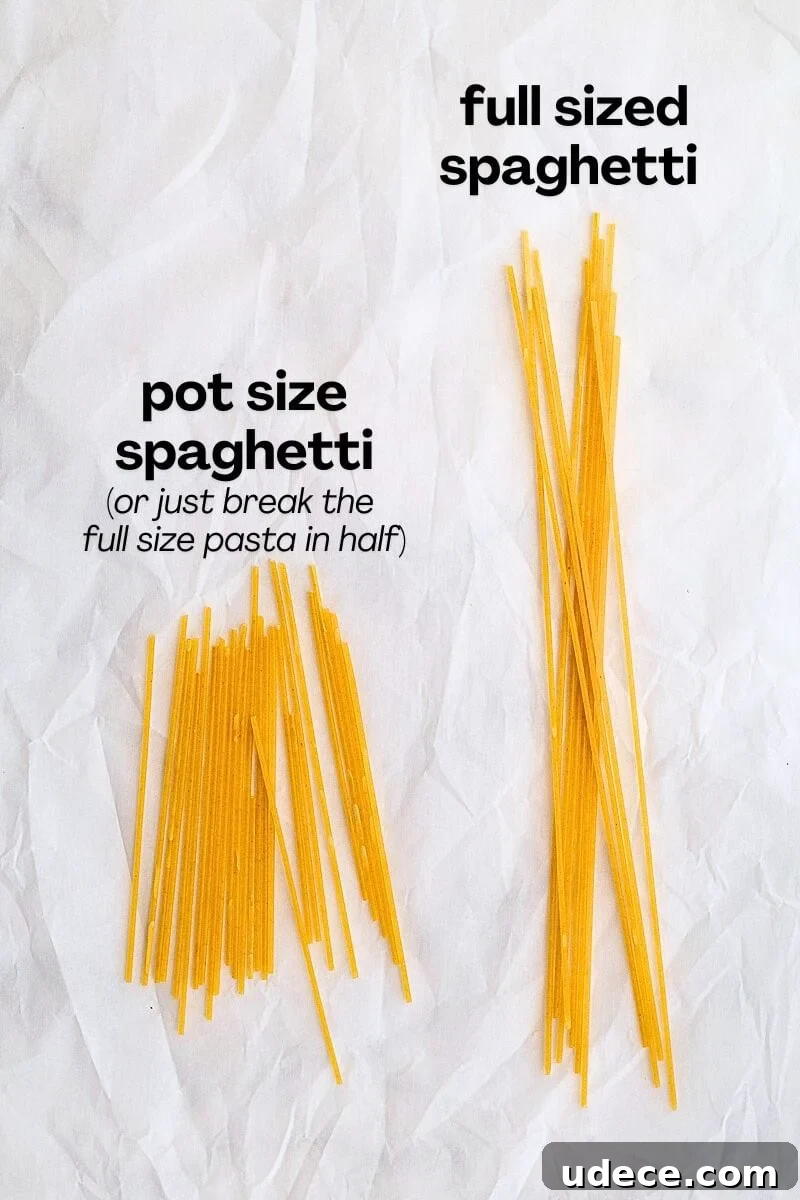 Garlic Butter Pasta with 4 Simple Ingredients 8 spaghetti noodles in two sizes