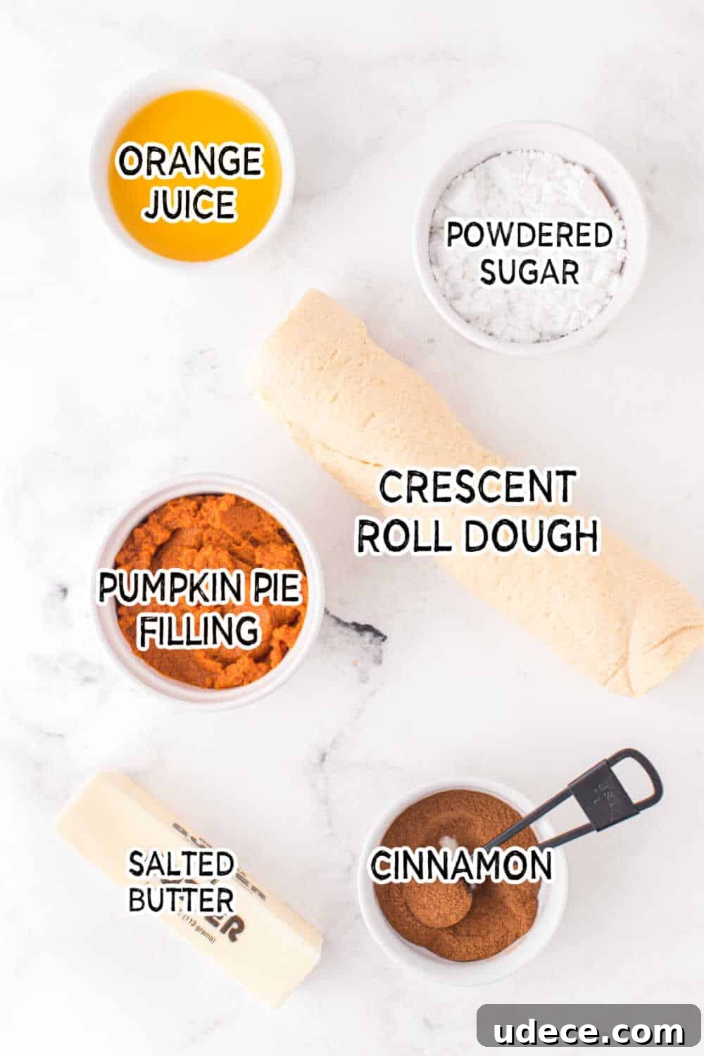 Ingredients on a white background.