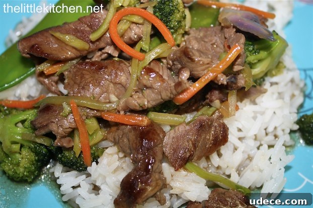 Plated Stir-Fried Beef with Ginger-Oyster Sauce