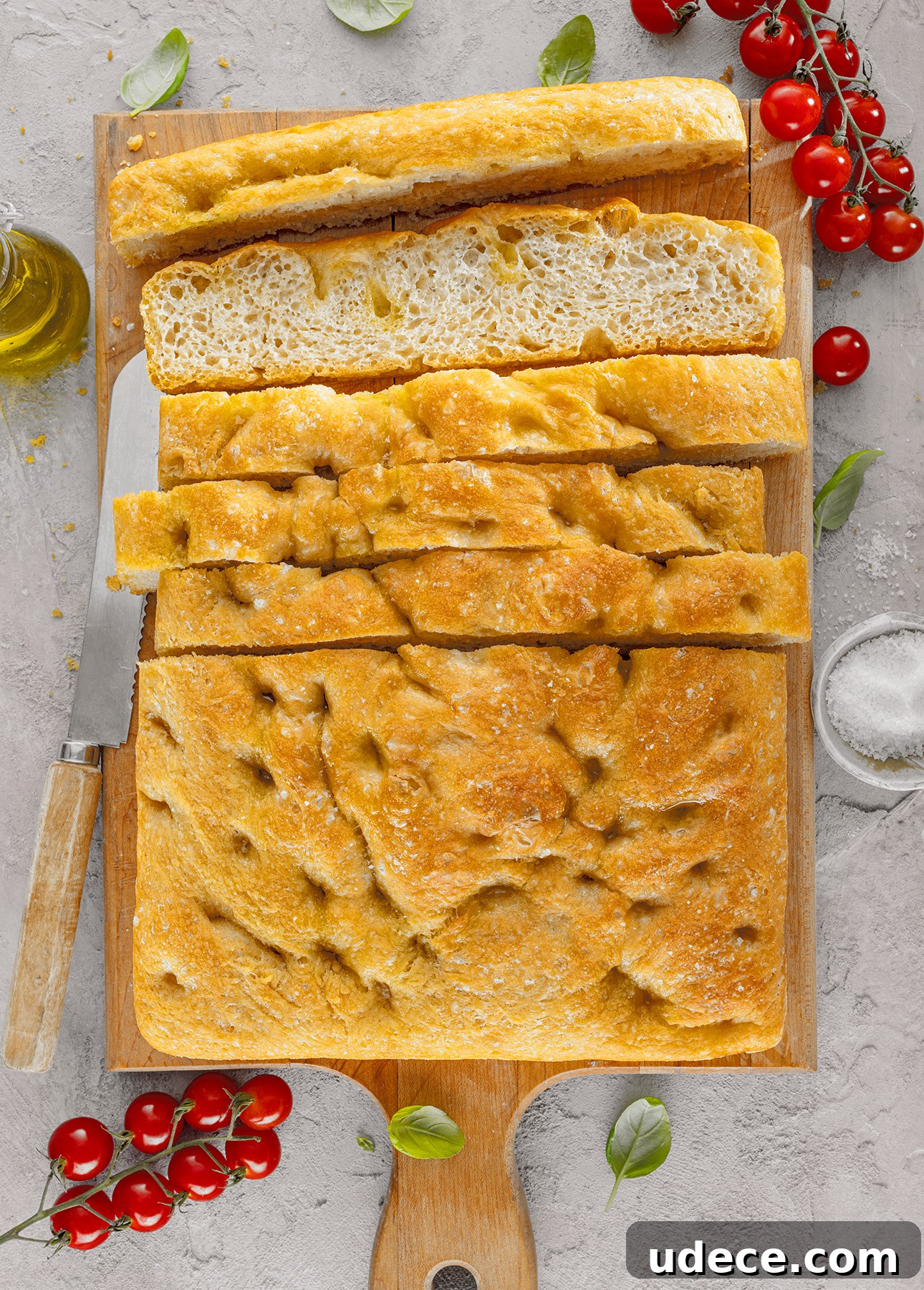 Baked focaccia