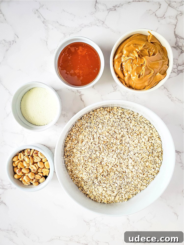 Ingredients for peanut butter protein bars