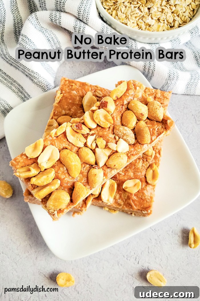 Finished peanut butter protein bars