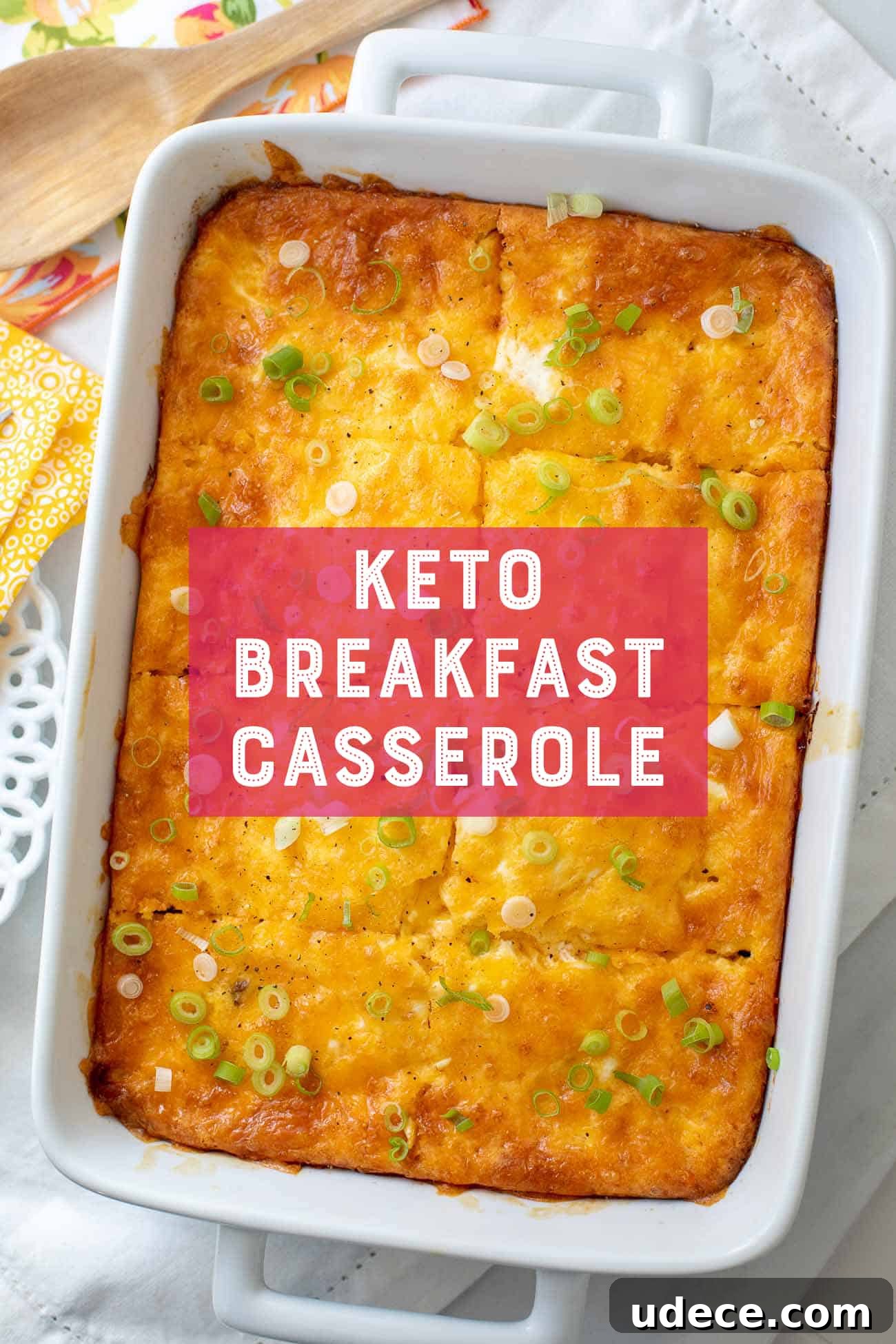 Keto Breakfast Casserole Recipe - Low Carb Egg Casserole - Breakfast Casserole - Ketogenic - Diet #Keto